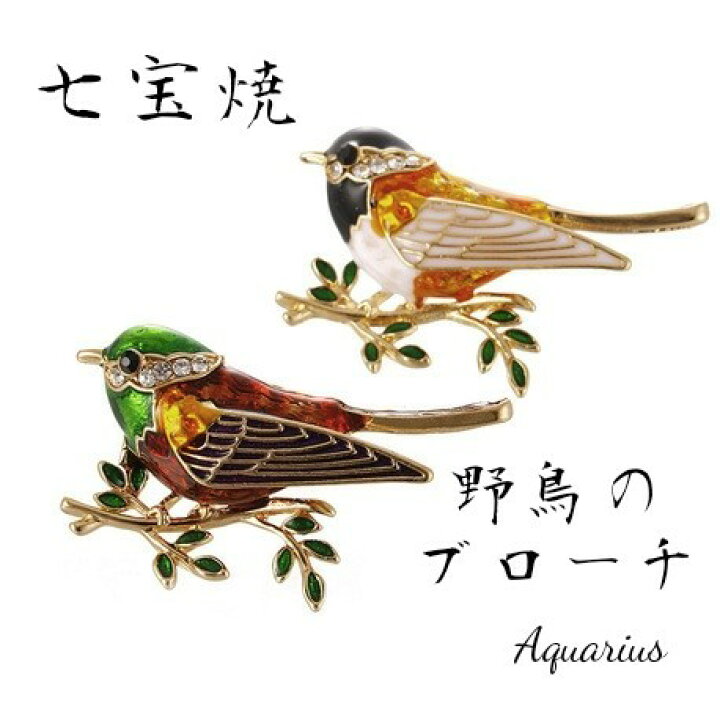 楽天市場】七宝焼き 野鳥 ブローチ ☆ギフト ポーチ付き☆ : Aquarius