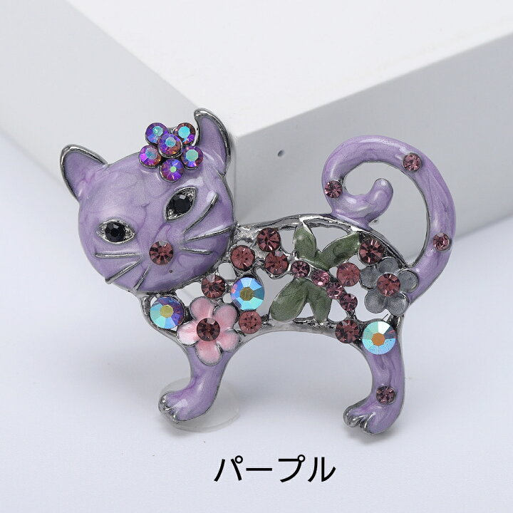 楽天市場】七宝焼き と スワロフスキー の ジュエル モダン キャット 