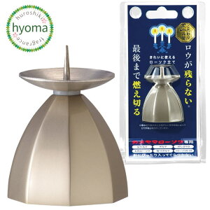 あんしん燭台(小) ローソク立 カメヤマローソク専用 燭台 灯立 仏壇 仏具 匠品質 ロウが残らない シャンパンゴールド