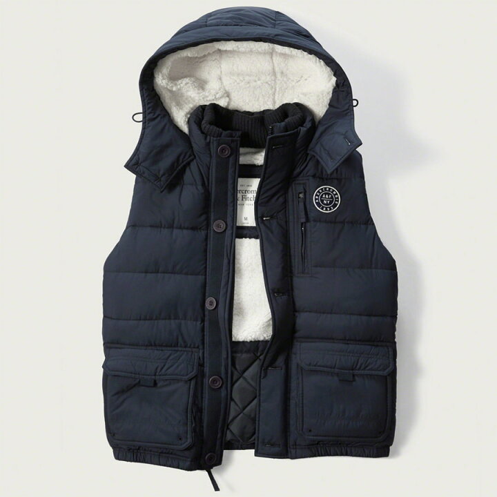楽天市場】アバクロ フード付 中綿ベスト Abercrombie＆Fitch 