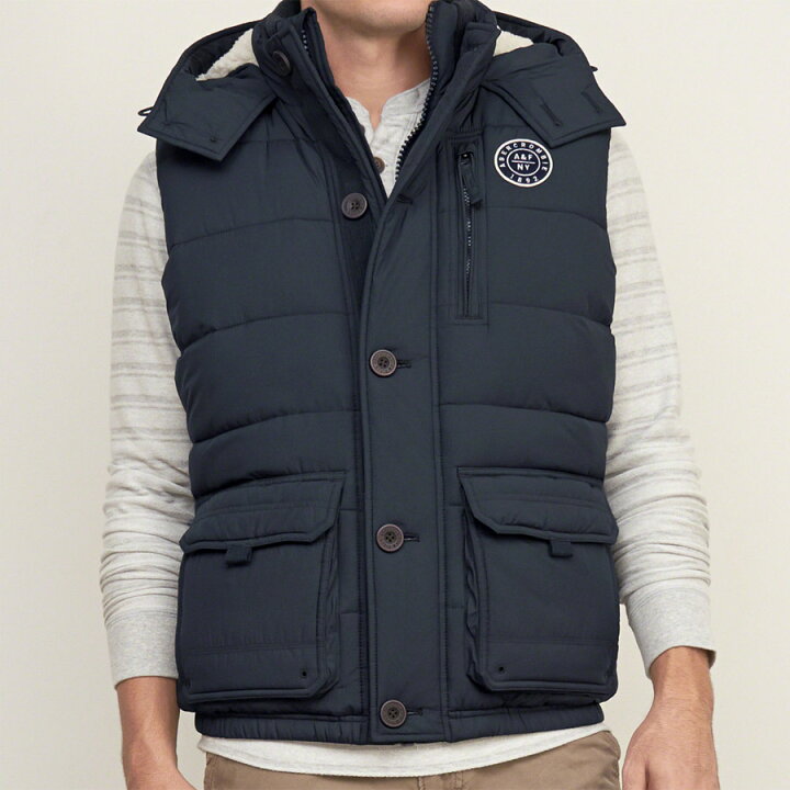 楽天市場】アバクロ フード付 中綿ベスト Abercrombie＆Fitch 