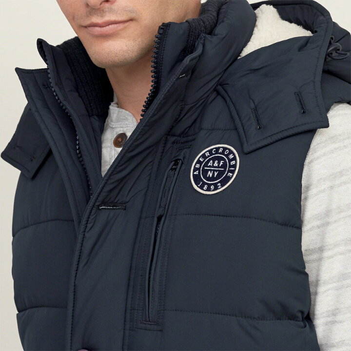 楽天市場】アバクロ フード付 中綿ベスト Abercrombie＆Fitch 