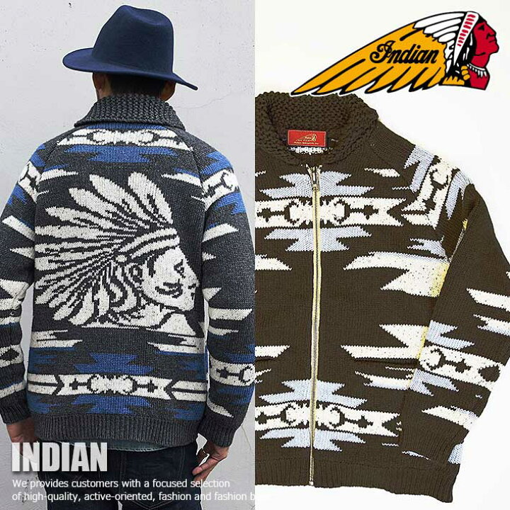 楽天市場】インディアン Indian Motocycle ウール カウチン セーター 