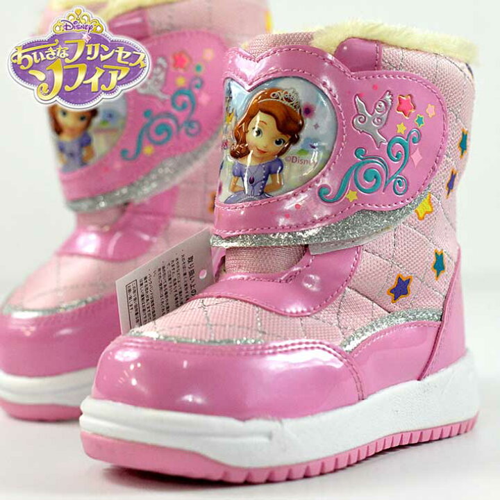 楽天市場 防寒 ブーツ キッズ ムートンブーツ キッズ ちいさなプリンセス ソフィア Disney 子供靴 防水 防滑 軽量 スパイク付き ピンク 7384 プレゼント ギフト Hype