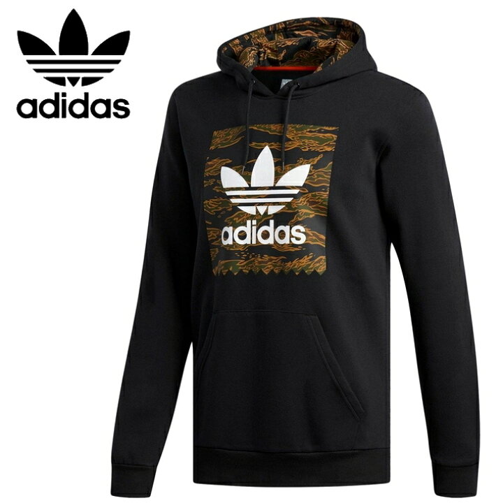 楽天市場 Adidas アディダス パーカー メンズ レディース オリジナルズ プルオーバー 裏起毛 ブラック 黒 迷彩 Dh39h19 2 Hype