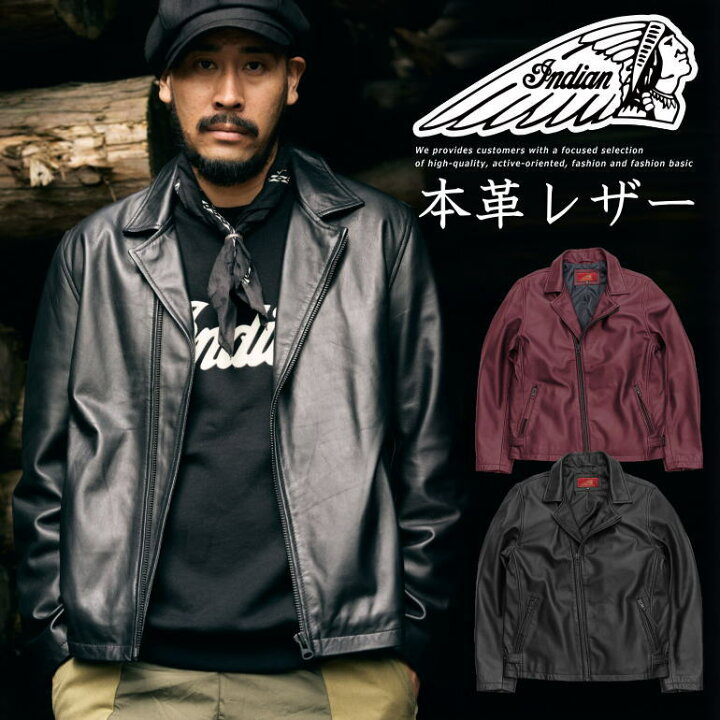楽天市場】【本革 羊革】Indian Motocycle ライダースジャケット  
