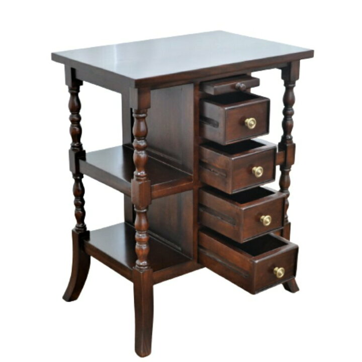 楽天市場】マホガニー 家具 サイドチェスト 木製 完成品 4段 引き出し  