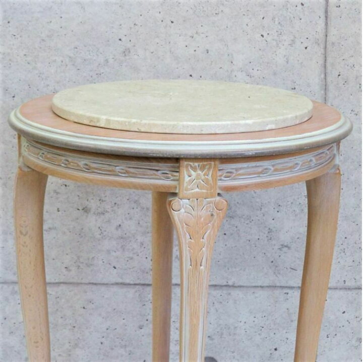 楽天市場】サイドテーブル 花台 大理石 木製 アンティーク イタリア製  