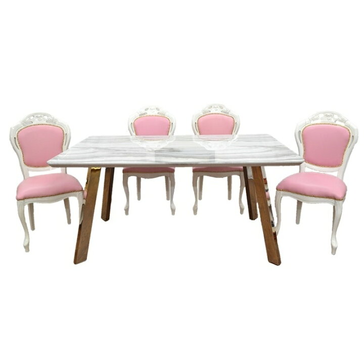 楽天市場】ダイニングテーブルセット 4人掛け 大理石風 幅160cm  