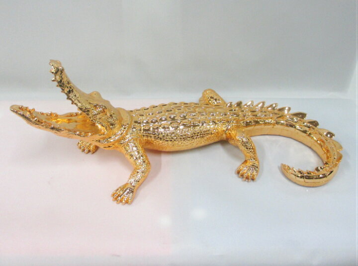 楽天市場 ワニ 置物 クロコダイル オブジェ ゴールド ｗ58ｃｍ オーナメント 金 鰐 アニマル 動物 雑貨 インテリア 輸入雑貨 プレゼント ギフト 贈り物 送料無料 輸入家具 雑貨 ハイパードリーム