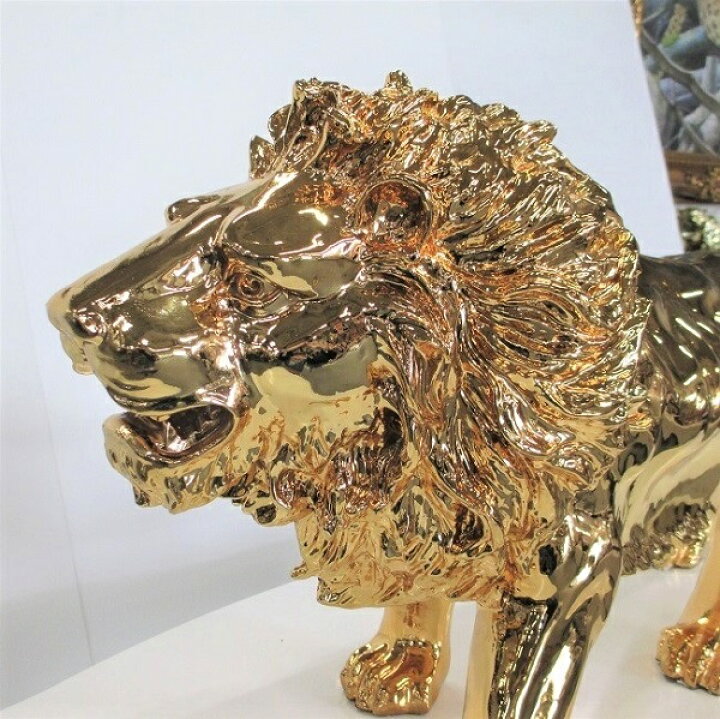 楽天市場】ライオン 置物 ゴールド W95 H45cm オブジェ オーナメント  