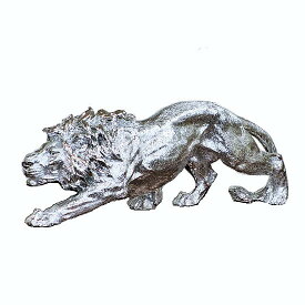 ライオンの置物 オブジェ シルバー オーナメント 送料無料 銀 オブジェ 置物 インテリア 玄関 動物雑貨 アンティーク クラシック ヨーロピアン 父の日 ギフト 贈り物