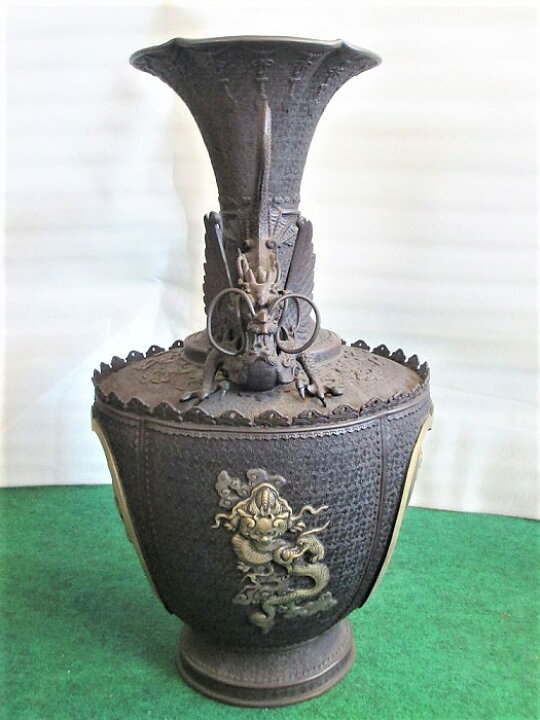 青銅器銅製龍八角 花瓶 花器 飾壺希少 骨董品
