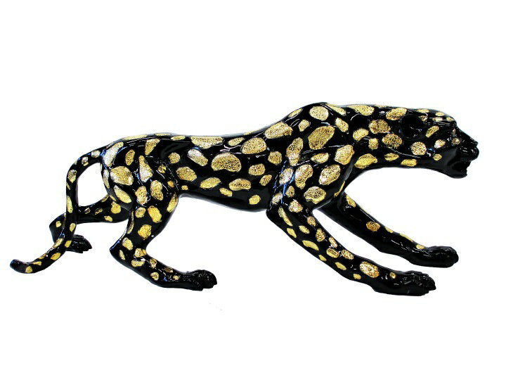 楽天市場 ヒョウ 置物 レオパード オブジェ ブラック ゴールド 105cm オーナメント 金 黒 豹 ひょう パンサー 動物 雑貨 アニマル インテリア 輸入雑貨 送料無料 輸入家具 雑貨 ハイパードリーム