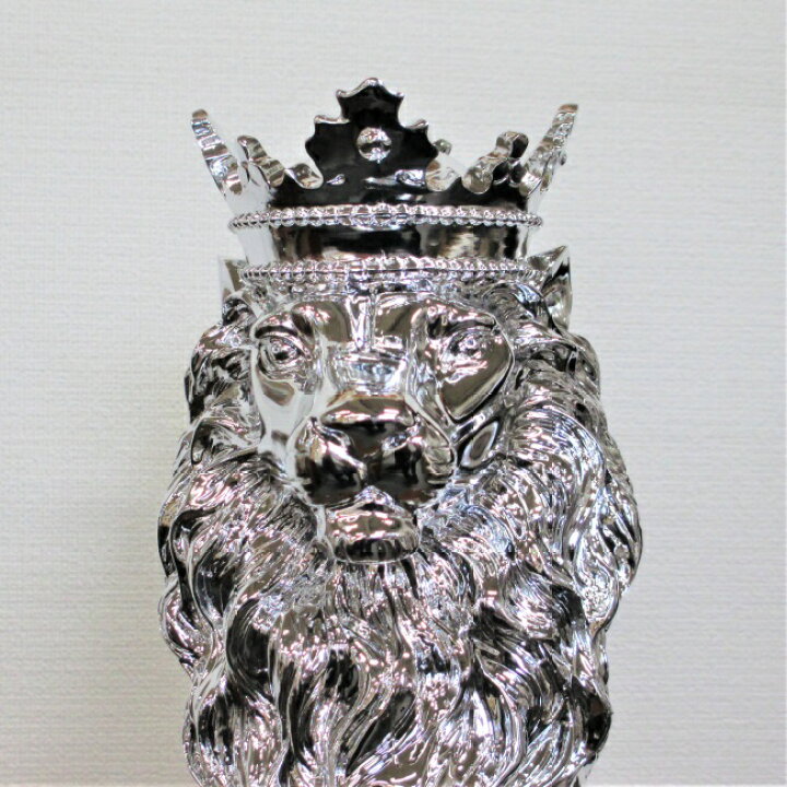 楽天市場】ライオン 置物 オブジェ オーナメント シルバー LION 獅子  
