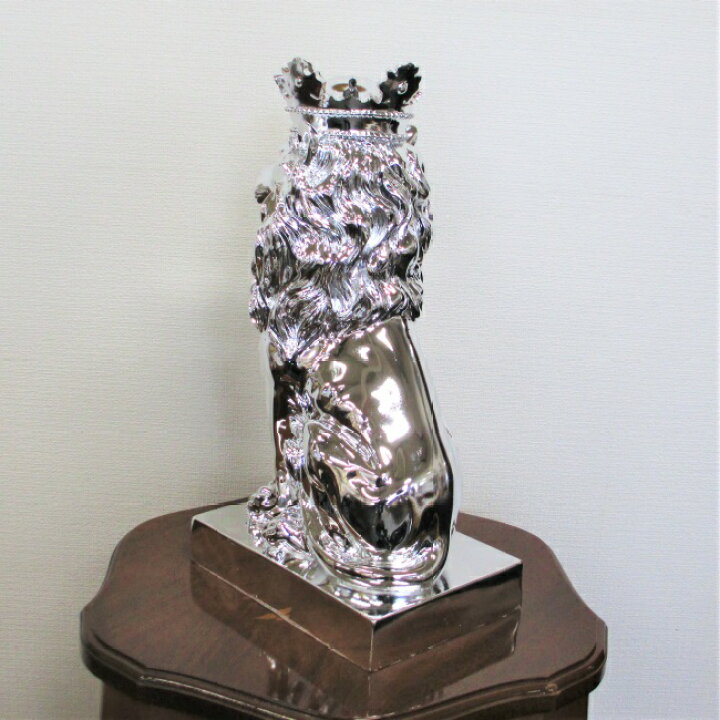 楽天市場】ライオン 置物 オブジェ オーナメント シルバー LION 獅子  