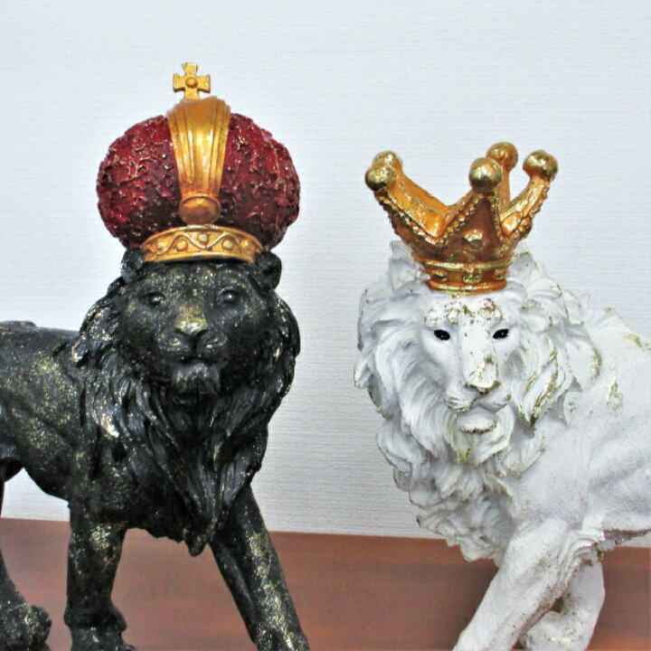 楽天市場】ライオン 置物 ペア オブジェ 一対 オーナメント LION 獅子 