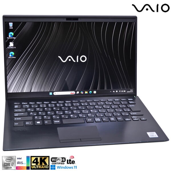 UltraHD(4K) 14.0型 LTE Wi-Fi6 VAIO Pro PK VJPK13C12N Core i7 1065G7 IrisPlus メモリ16G M.2SSD256G USBType-C Webカメラ Windows11【中古】