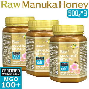 AngelBean マヌカハニー MGO100+【500g】3個セット 生タイプ ニュージーランド産 MPI認証 生はちみつ as