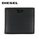 MAX1,000円OFFクーポン配布中！DIESEL ディーゼル Rave Bi-Fold Coin S レイヴ バイフォールド コインS二つ折り財布 ウォレット 羊革 メンズ レディース ブラック 黒 X09903 PR227 T8013 プレゼント ギフト 通勤 通学 送料無料