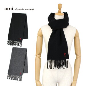 AMI PARIS A~ pX Ami de Coeur A~ hD N[ Wool Fringe Classic Scaf E[ tW NVbN XJ[t }t[ XJ[t Y fB[X n[g S hJ ubN  O[BFUSF405 001 