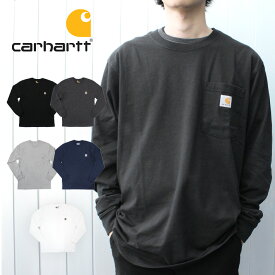 4/25限定！エントリー＆抽選で最大100%Pバック！Carhartt カーハートWorkwear Long-Sleeve Pocket T-Shirt ワークウェア ロングスリーブ ポケット Tシャツカットソー 長袖 メンズ K126プレゼント ギフト 通勤 通学 母の日