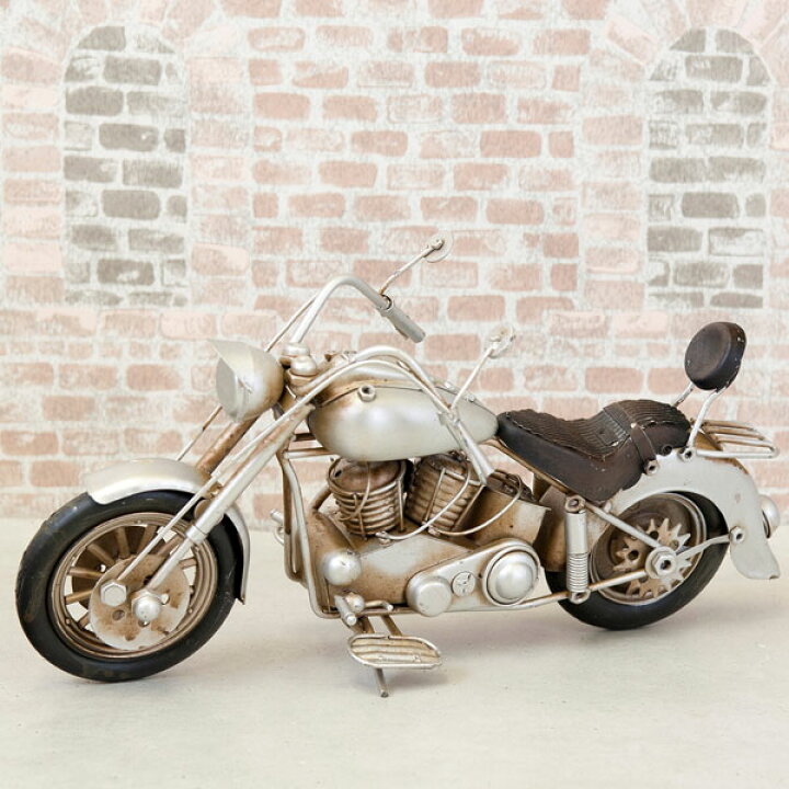 楽天市場】ブリキのおもちゃ Vintage Motorcycle バイク 置物 