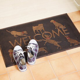 犬好きのための玄関マット 玄関マット 屋外 業務用 吸水 泥落とし 屋内 おしゃれ 洗える おしゃれ ドアマット 滑り止め ラバーマット ドッグアソート かわいい welcome 新生活 イヌ 犬 ドッグタイプ