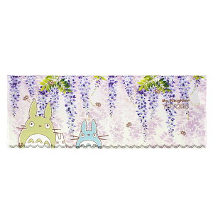 となりのトトロ 北欧 カフェカーテン 120cmX45cm カーテン トトロ 間仕切り 勝手口 省エネ 断熱保温 送料無料 突っ張り棒 つっぱり棒 花粉 模様替え 壁掛け ジブリ 藤 花 紫 大トトロ 中トトロ