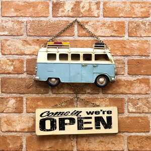業務看板 welcome オープン クローズ ヴィンテージカー プラッケ ドアハンガー アンティーク 店舗用 壁掛け OPEN CLOSE アメリカン クラシック 屋外 おしゃれ アンティーク調 レトロ調 おもしろ