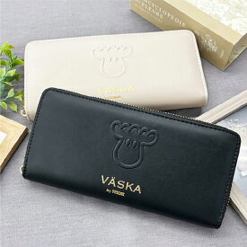 長財布 VASKA by moz ベスカバイモズ 送料無料 新品 エンボスフェイス ラウンドファスナー長財布 サイフ カード収納 ヘラジカ 財布 札入れ サイフ 多機能 カード収納 レディース ガールズ ティーンズ 雑貨 ギフト プレゼント