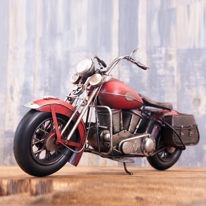 楽天市場】ブリキのおもちゃ Vintage Motorcycle バイク 置物 