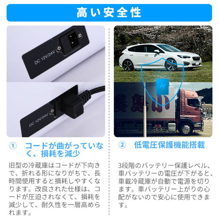 楽天市場 ポータブル冷蔵庫 車載用冷蔵庫 車載 冷蔵庫 冷凍庫 急速冷凍庫 35l 大容量 省エネ 静音 庫内灯付き 低電圧保護 車中泊 キャンプ 釣り 家庭用 アウトドア キャンプ バーベキュー q ドライブ トラック コンパクト 女性でも持ち運び便利 Hypowell Japan