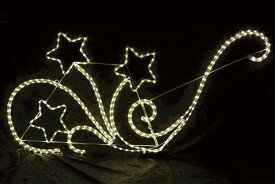 LEDイルミネーション 2D ロープモチーフ 星付きバロック調(大)タイプD 170cmx90cm 電球色(イエローゴールド) おしゃれ クリスマス 電飾 屋外使用可