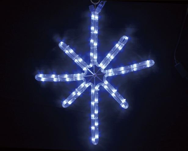 夜空に輝く星をイメージしたモチーフイルミネーションです LEDイルミネーション 2Dロープモチーフ シャイニングスター タイプA 小 8放射 37cm x ブルー 46cm 防滴 屋外 星 国内在庫 安心の定価販売 装飾 電飾 おしゃれ クリスマス