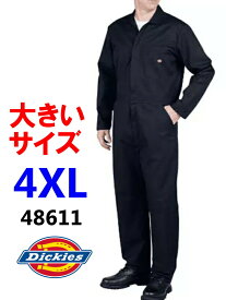 3XL/4XL DICKIES ディッキーズ 48611大きいサイズ　カバーオール 長袖 ツナギ　つなぎ　大きいサイズ　メンズ大きいつなぎ　ディキーズつなぎ　つなぎ無地4L 5L 6L 7L