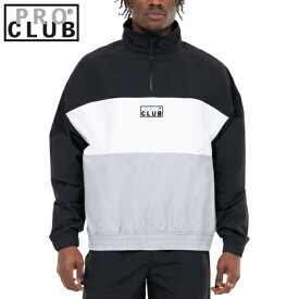 ボックスロゴ Pro Club Men's Comfort Tri-Color Half Zip Track Jacket (プロクラブ) ハーフジップアウターウエアー[あす楽]　PROCLUB BOX LOGO ウインドブレーカージャケット プロクラブ　トラックジャケット メンズ 大きいサイズ 大きいサイズS M L LL 2L 3L