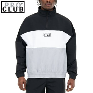 �y22PC0302�z�{�b�N�X���S Pro Club Men's Comfort Tri-Color Half Zip Track Jacket (�v���N���u) �n�[�t�W�b�v�A�E�^�[�E�G�A�[[�����y]�@PROCLUB BOX LOGO �E�C���h�u���[�J�[�W���P�b�g �v���N���u�@�g���b�N�W