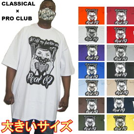 PRO CLUB×CLASSICAL original Tee 【プロクラブ×クラシカル】コラボ　プリントTシャツ【メキシカン/チカーノ】ヘビーウエイト　S/STシャツ バックプリント　ヒップホップ　ストリート メンズTシャツ　半袖Tシャツ大きいサイズメンズ 3XL 4XL 5XL 7XL