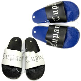 TUPAC　(2パック) shower slipper [2色]シャワースリッパ　サンダル　ヒップホップスリッパ　男女兼用　シャワーサンダル　SANDAL SLIPPER アウトドア【SIZES:26cm〜31cm】US8〜13ツーパック　ウエストサイド 靴　スリッパ　ブラック　2PAC大きいサイズスリッパ
