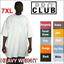 【101】PRO CLUB (プロクラブ) 6.5オンス【全11色】【7XL】[S〜10XLもございます]HEAVY WEIGHT(ヘビーウェイト)PROCLUB 無地/プレーン 半袖Tシャツ(S/S TEE)大きいサイズ メンズ　スノボー ウェアスノーボード インナー 作業着M 3L 4L 5L 7L 10L