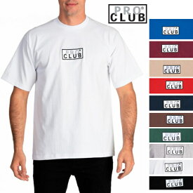 ロゴ【101】【全10色】PRO CLUB　(プロクラブ)ボックスロゴ ヘビーウェイト 【M〜5XL】PROCLUB Box Logo 半袖無地/プレーン ショートTシャツ(S/S TEE)大きいサイズメンズ　ストリート　ヒップホップ　box logo インナー M L LL 2L 3L 4L 5L