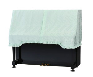 【its】Rakuten出店17年感謝!ピアノクロス同梱プレゼント中です!アップライトピアノカバー(ハーフカバー) 吉澤PC-677AG「アクアグリーンに楽譜柄」【各サイズ選択可】