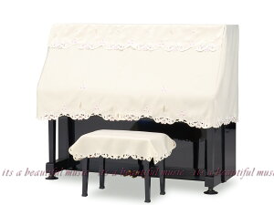 【its】Rakuten出店17年感謝!ピアノクロス同梱プレゼント中です!アップライトピアノカバー(ハーフカバー) 吉澤PC-700MP「可憐な小花と音符の刺繍」【S〜M兼用タイプ】