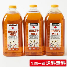 【3本セット】カークランド ハチミツ はちみつ 蜂蜜 ハニー ミエル HONEY MIEL 3kg ×3本セット カナダ 大容量 業務用【送料無料】