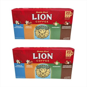 【レビュー200円割引特典】【2箱セット】ライオンコーヒー 20袋(4種x5袋)×2箱 バニラマカダミア バニラキャラメル ヘーゼルナッツ チョコレートマカダミア ドリップコーヒー フレーバーコー