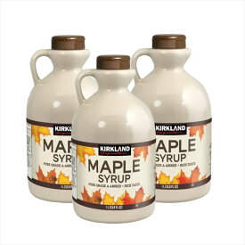 【3本セット】カークランド メープルシロップ カナダ産 1325g メープル シロップ カナダ グレードA 100% ピュア 大容量 業務用【送料無料】