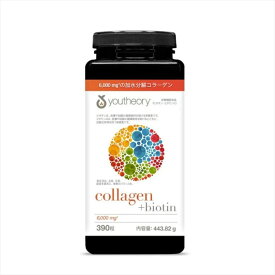 コラーゲン ビオチン サプリ 【390粒】（1日6粒摂取でコラーゲン 6,000mg）ユーセオリー youtheory ビタミンC（65日分）美容 健康 紫外線対策 美肌【送料無料】