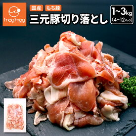 【送料無料】国産 三元豚の切り落とし 1kg(250g×4)／2kg(250g×8)／3kg(250g×12) 三元豚 もち豚 豚肉 ポーク 国産 切り落とし 切落し 大容量 小分け しゃぶしゃぶ 小間切れ こま切れ