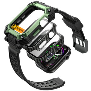 【2024年新品】i-Blason Apple watch 10 46mm ケース 全面保護カバー バンド付き一体型 二枚保護フィルム付き 軍事規格保護 バンパー 調節可能ストラップバンド付き アップルウォッチ 10 46mm用 Armorbox